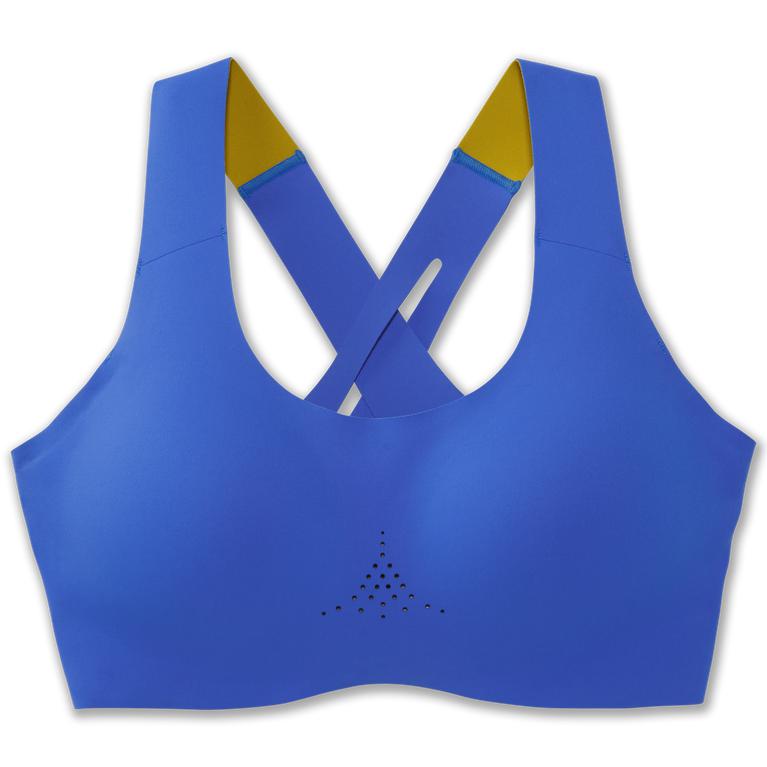 Brooks Dare Crossback 2.0 - Womens Sports Running Bra - Bluetiful/Golden Hour (96374RITW)